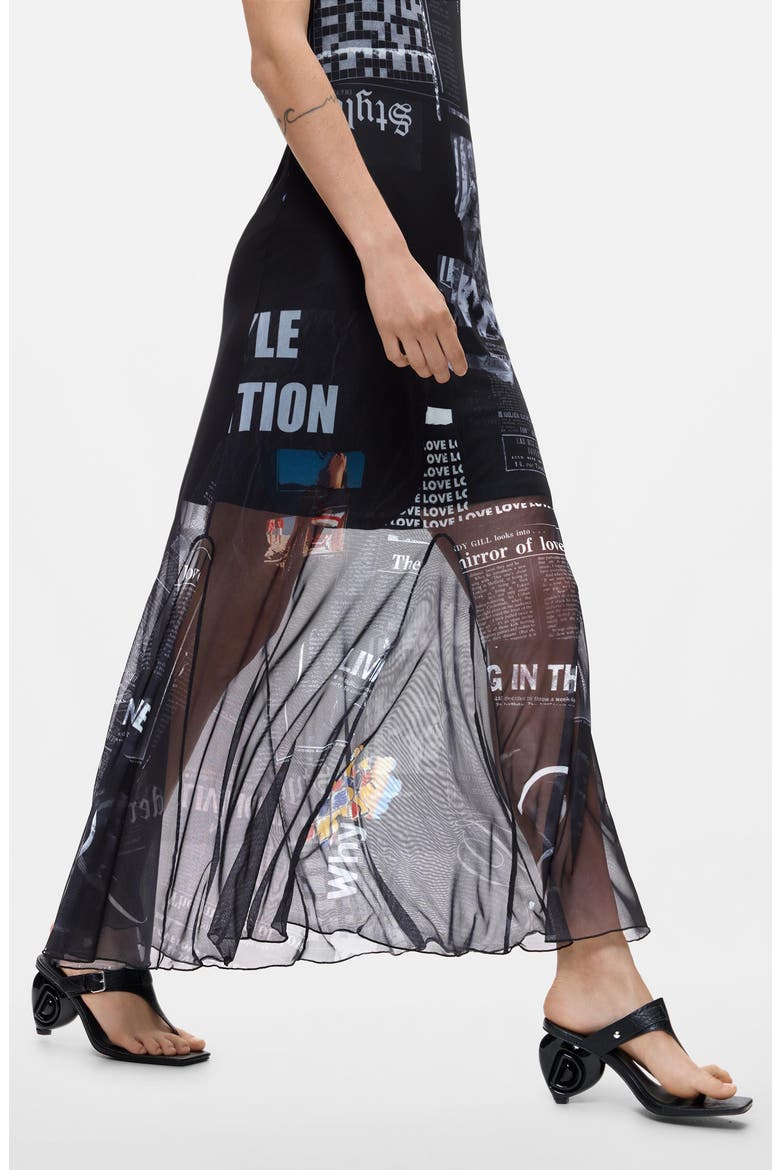 Graphic Mesh Maxi Slipdress, Alternate, color, WHITE
