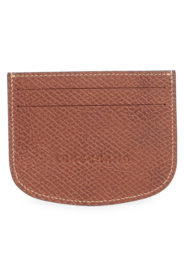 Epure Flap Leather Card Case, Alternate, color, BROWN