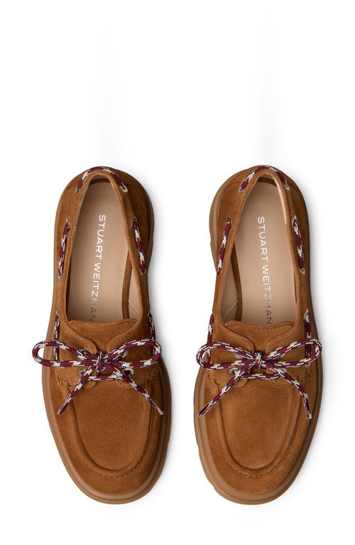 Stuart Weitzman Hudson Boat Shoe In Brown