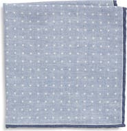 Eleventy Polka Dot Wool & Cotton Muslin Pocket Square