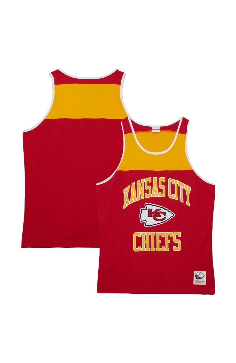 Mitchell & Ness Men's Mitchell & Ness Red/Gold Kansas City Chiefs  Heritage Colorblock Tank Top, Main, color, Red