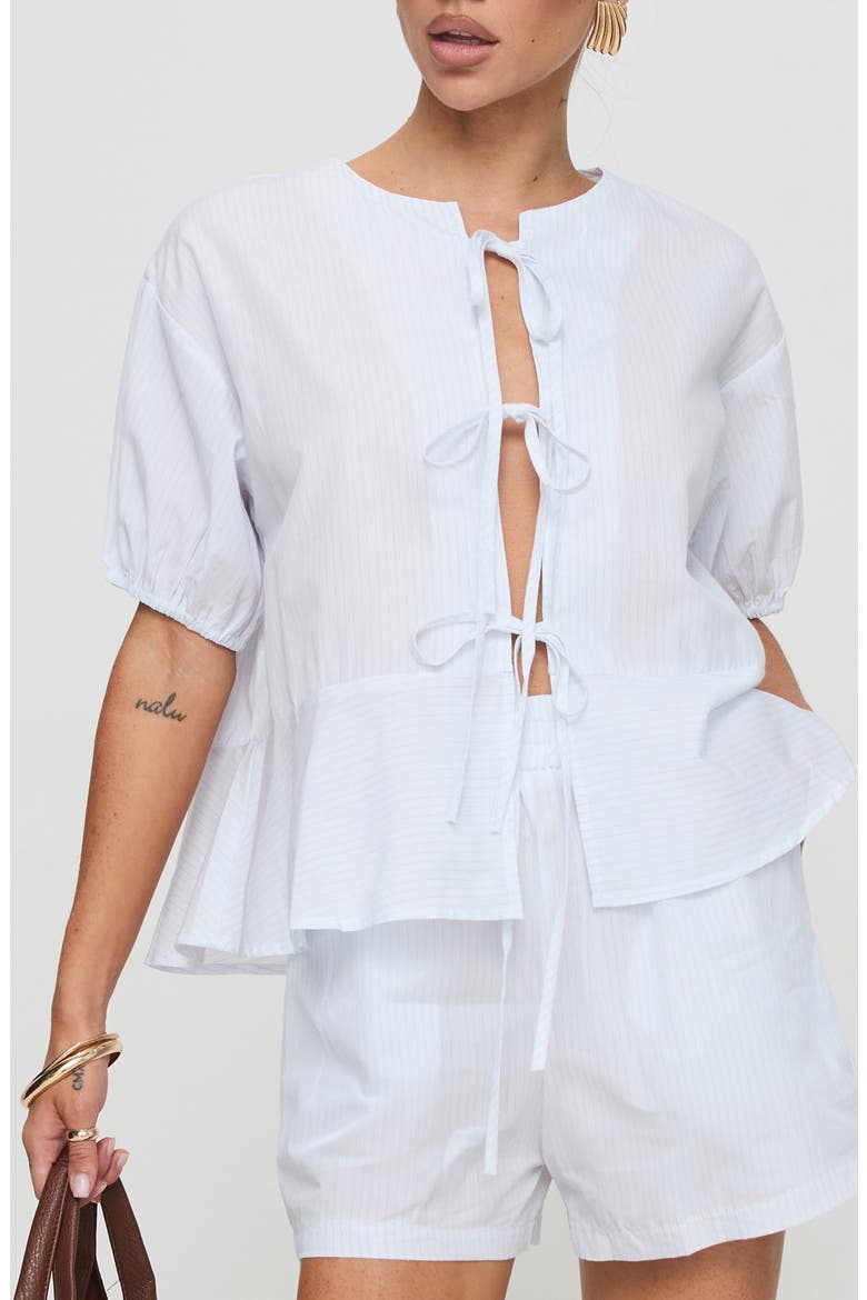 Sunblind Front Tie Top, Main, color, WHITE