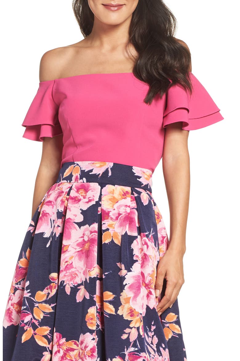 Off the Shoulder Top, Main, color, FUCHSIA