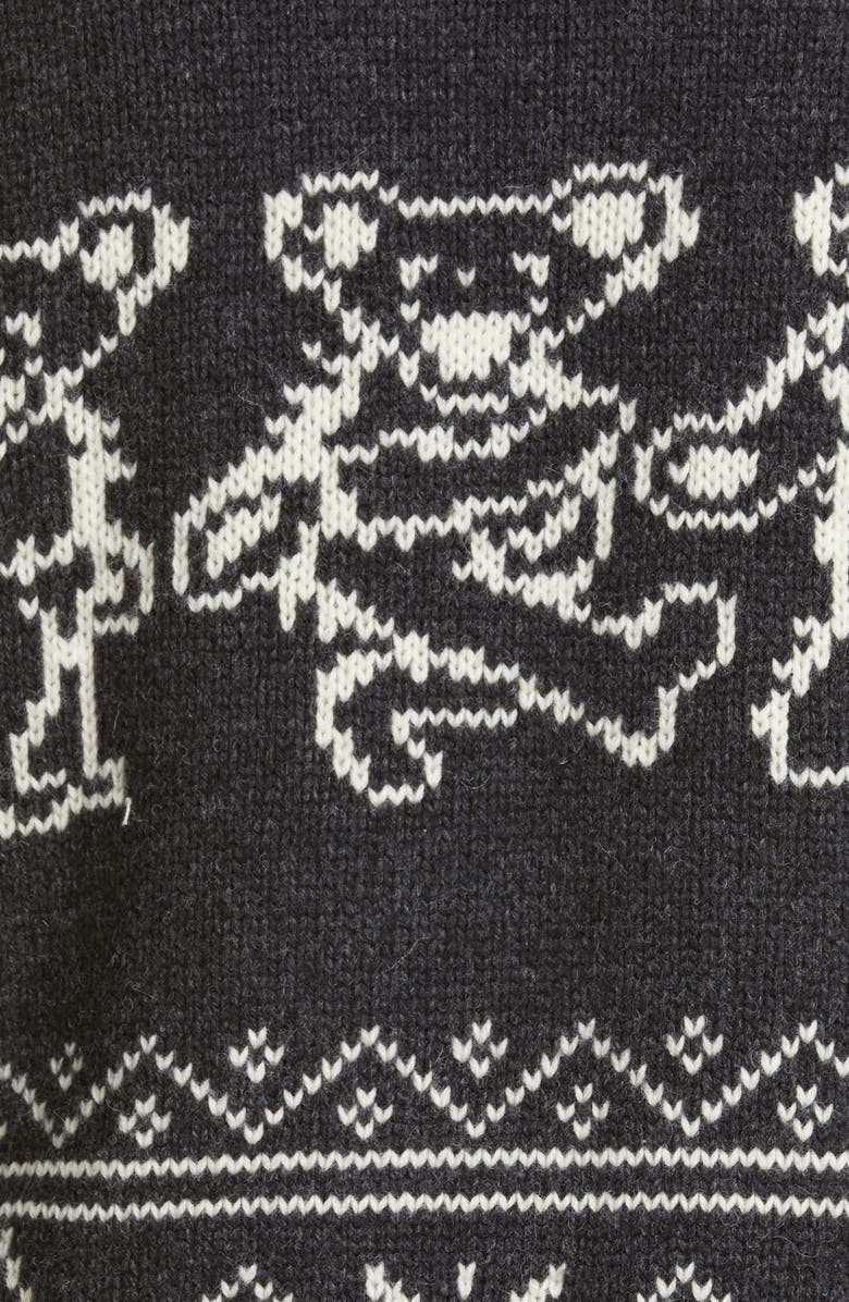 Schott NYC x Grateful Dead Dancing Bears Wool Blend Sweater Jacket, Alternate, color,