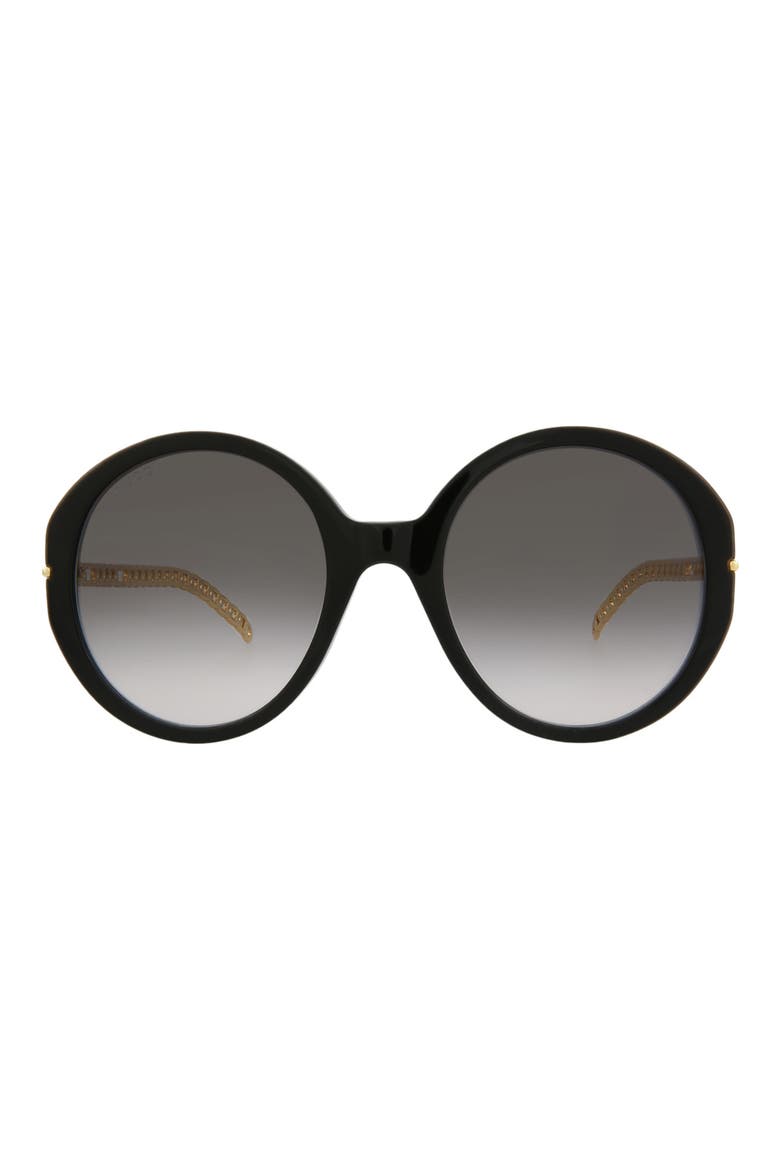 56mm Oversize Sunglasses, Main, color, BLACK GOLD GREY