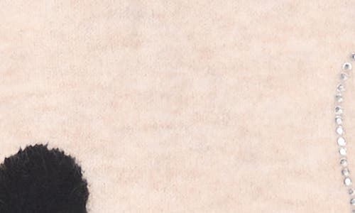 Vince Camuto Many Hearts Rhinestone Crewneck Sweater In Neutral