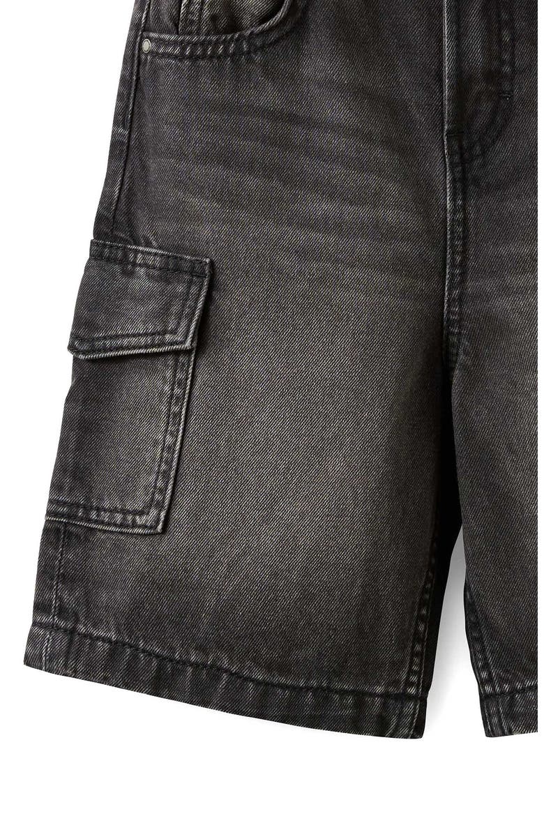 Kid's Super Baggy Short, Alternate, color, Balmoral Black Cargo
