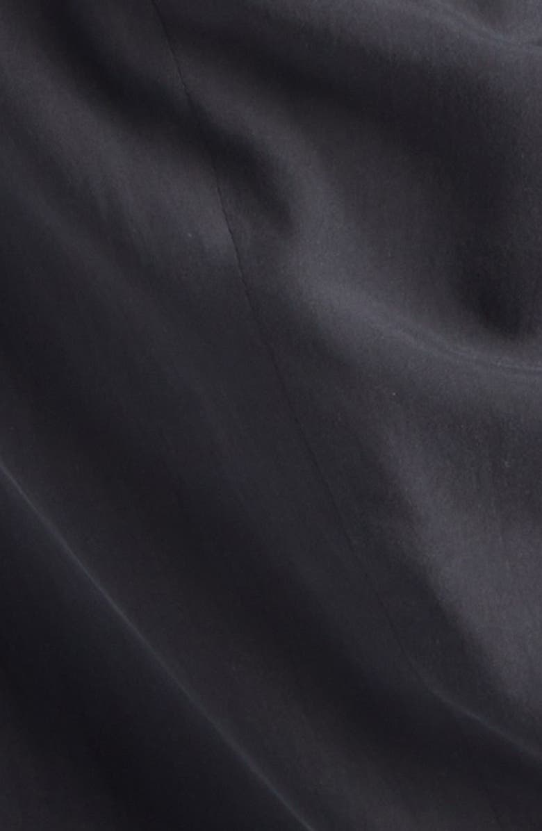 Saint Laurent Tailored Silk Straight Leg Pants, Alternate, color, Noir