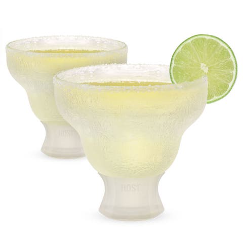 Glass FREEZE Margarita Cooling Cup Set of 2