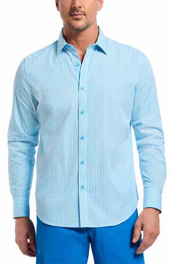 Greenwich Stripe Stretch Button-Up Shirt