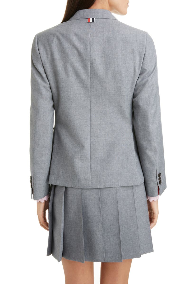 Thom Browne Shrunken Wool Blend Blazer, Alternate, color, 
