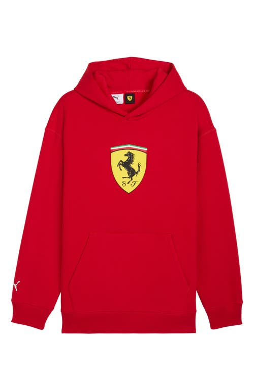 Puma Scuderia Ferrari Sportswear Shield Pullover Hoodie In Red