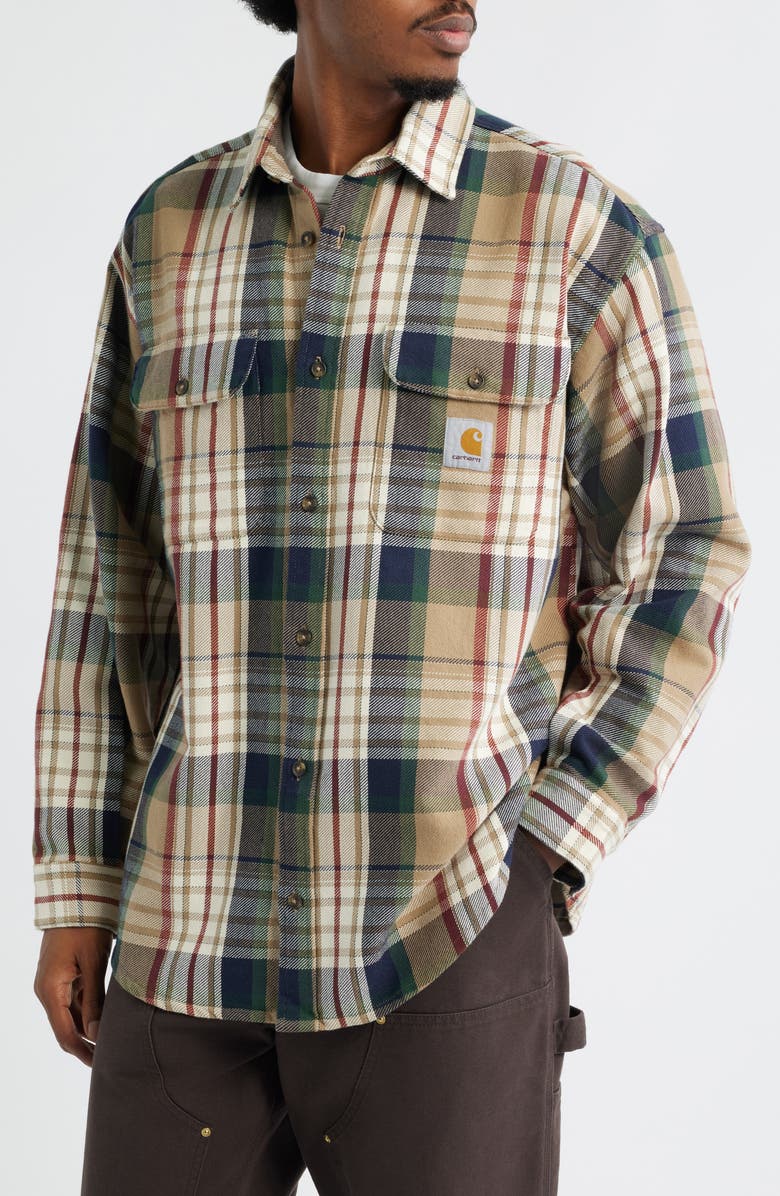 Carhartt Work In Progress Tamblyn Plaid Cotton Flannel Button-Up Shirt, Alternate, color,