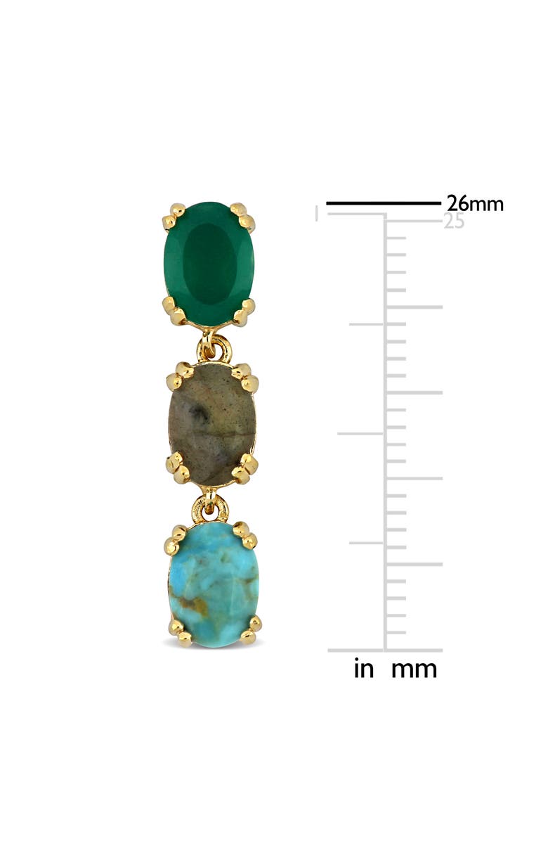 Julianna B. Multi-Gemstone Three-Stone Drop Earrings, Alternate, color,