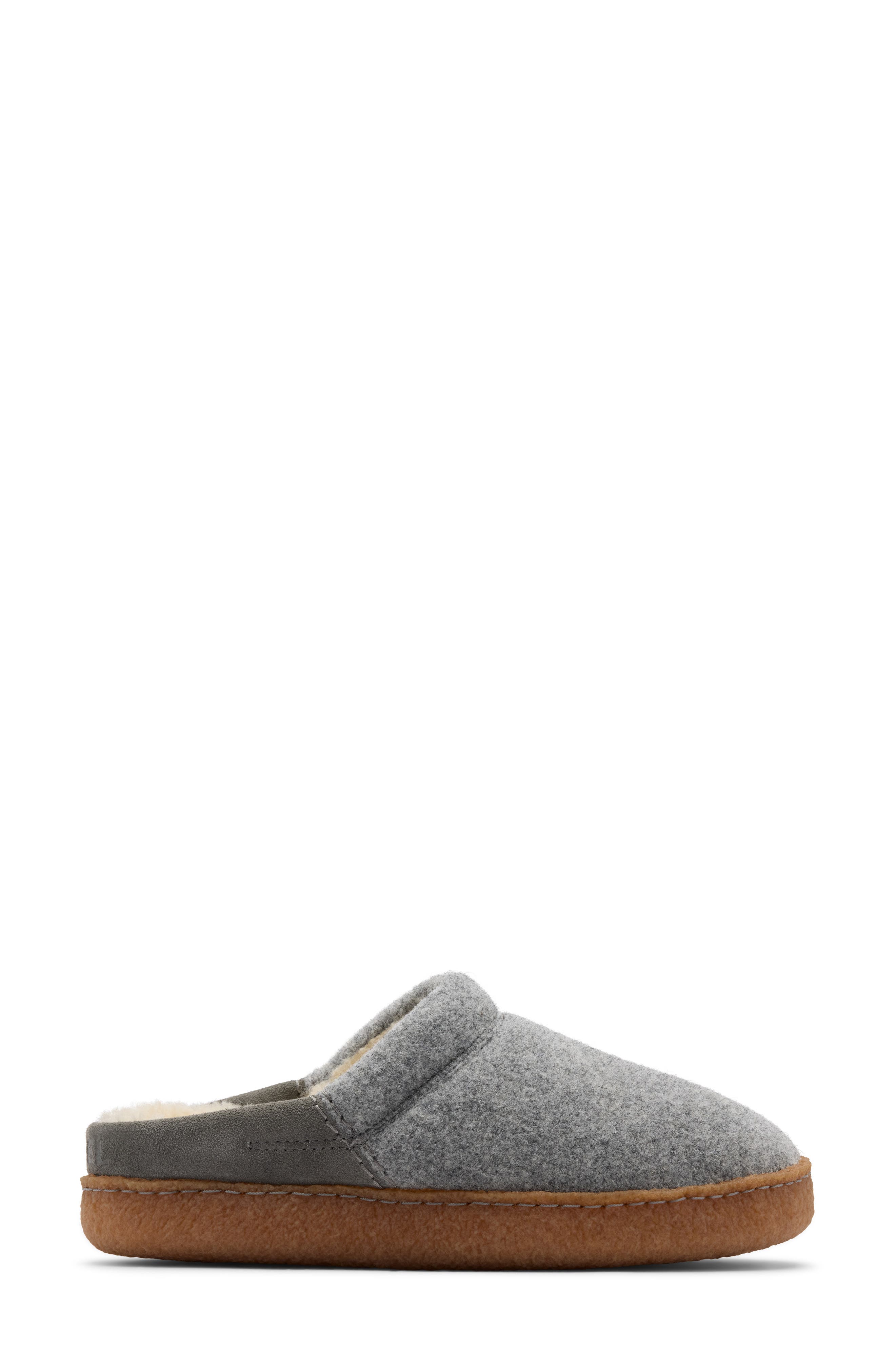 Nakiska III Faux Shearling Lined Slide Slipper, Alternate, color, ANCIENT FOSSIL/ GUM 2