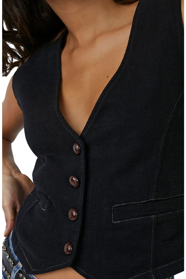 Charley Crop Vest, Alternate, color, BLACK