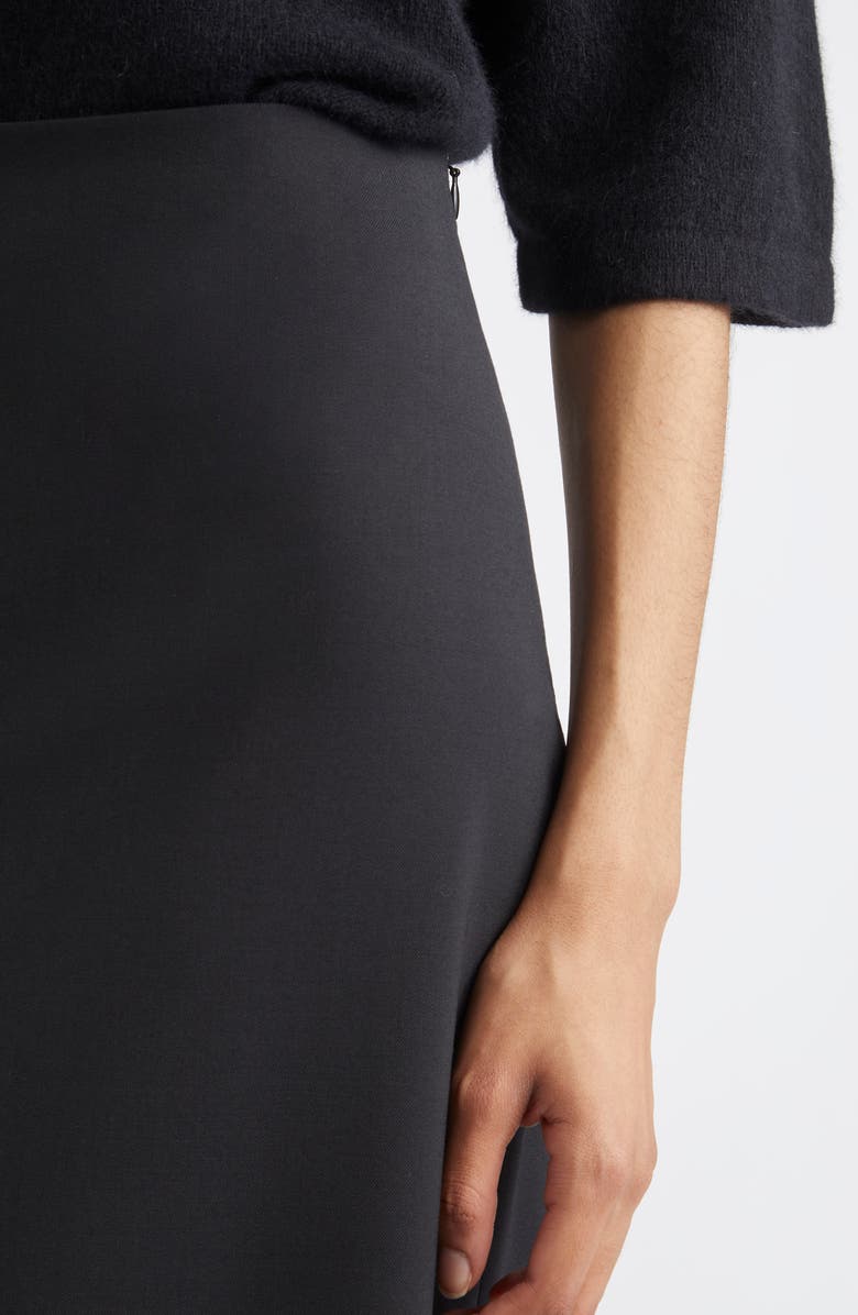 LOULOU DE SAISON Samos Stretch Wool Grain de Poudre Pencil Skirt, Alternate, color, Black