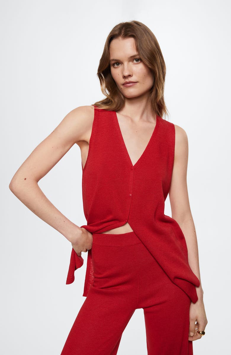 MANGO Slit Hem Knit Pants, Alternate, color,