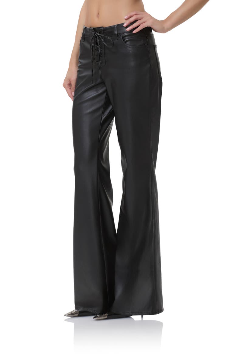 Dylan Flare Faux Leather Pants, Alternate, color, NOIR