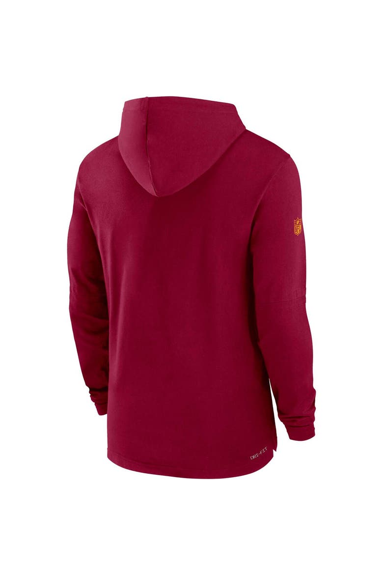 Men's Nike Burgundy Washington Commanders Sideline Performance Long Sleeve Hoodie T-Shirt, Alternate, color, Burgundy