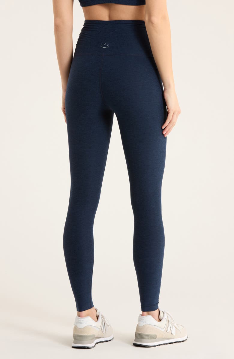 Beyond Yoga Space Dye Shirred Leggings, Alternate, color, Nocturnal Navy