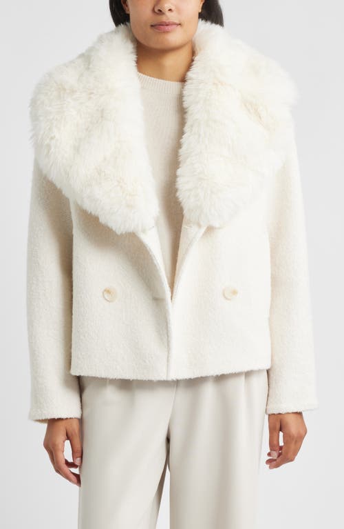 Sam Edelman Peacoat With Removable Faux Fur Collar In White