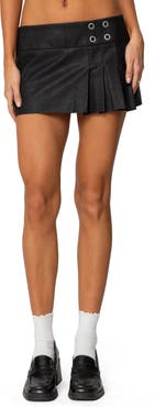 EDIKTED Sacha Faux Leather Mini Skort