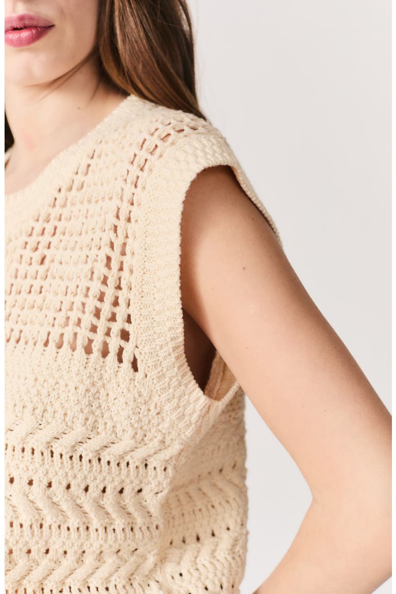 Paulo Open Stitch Cap Sleeve Sweater, Alternate, color, ECRU
