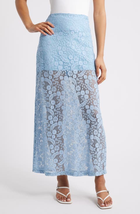 Brittany Floral Lace Maxi Skirt