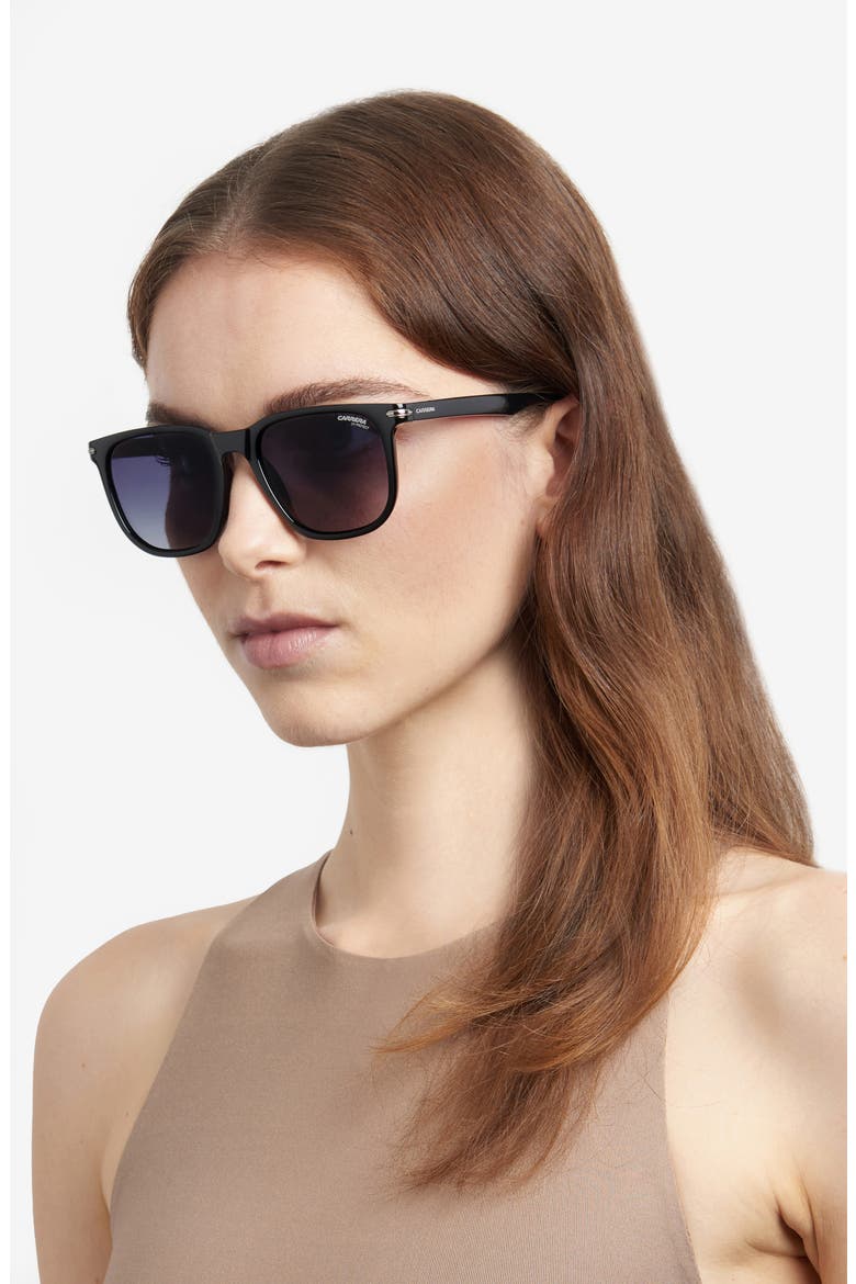 54mm Rectangular Sunglasses, Alternate, color, BLACK GREY SHADED