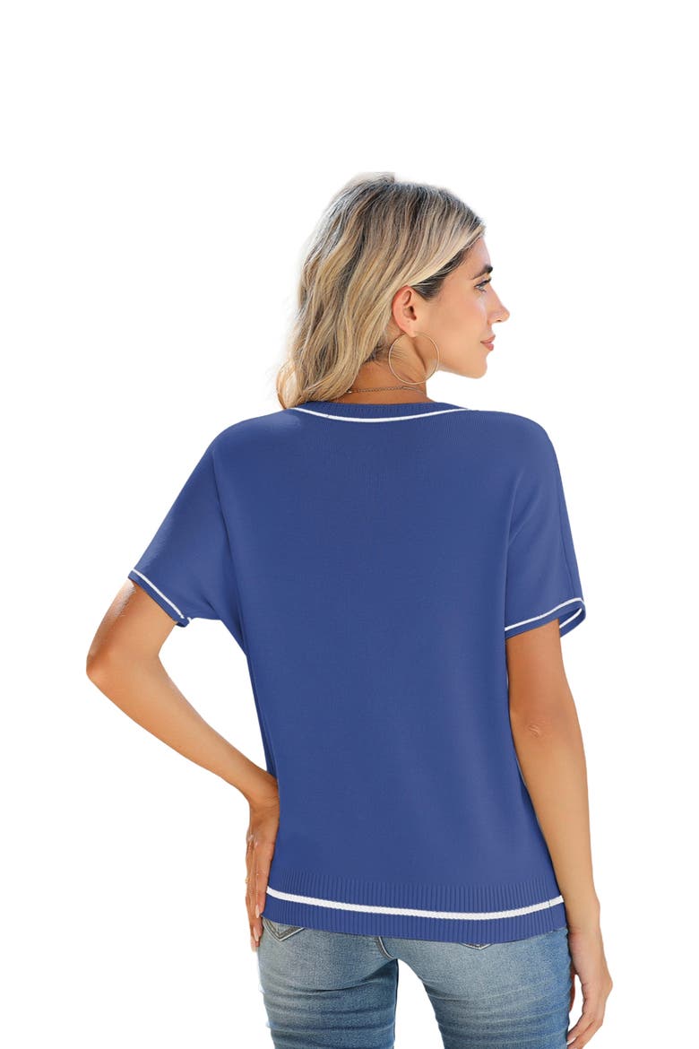 Lightweight Soft Knit Crewneck Top, Alternate, color, Blue