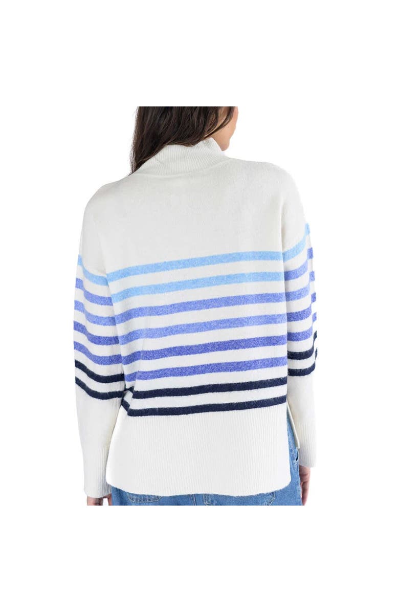 LUSSO Women's Lusso  White Florida Gators Simone Striple Mock Neck Oversized Pullover Sweater, Alternate, color, White