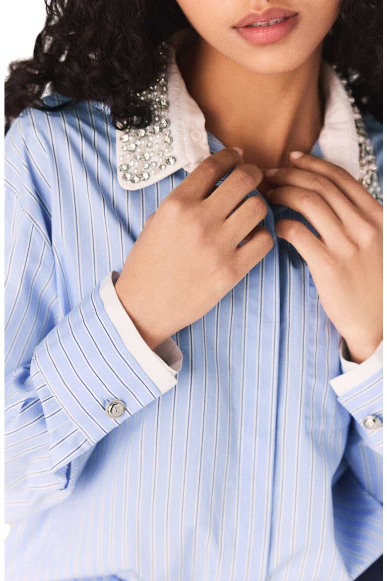 Shirt with removable jewel collar, Alternate, color, Blue sky