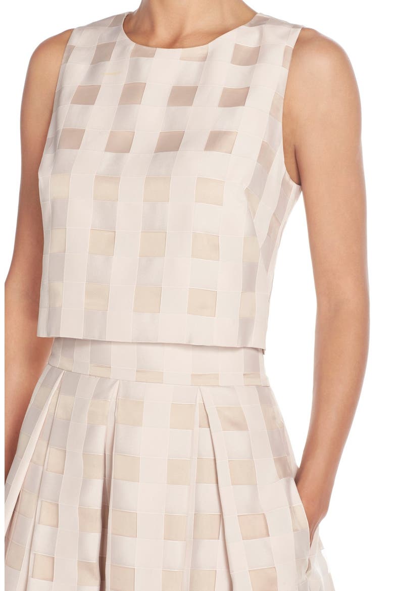 Check Satin Two-Piece Dress, Alternate, color, BLUSH