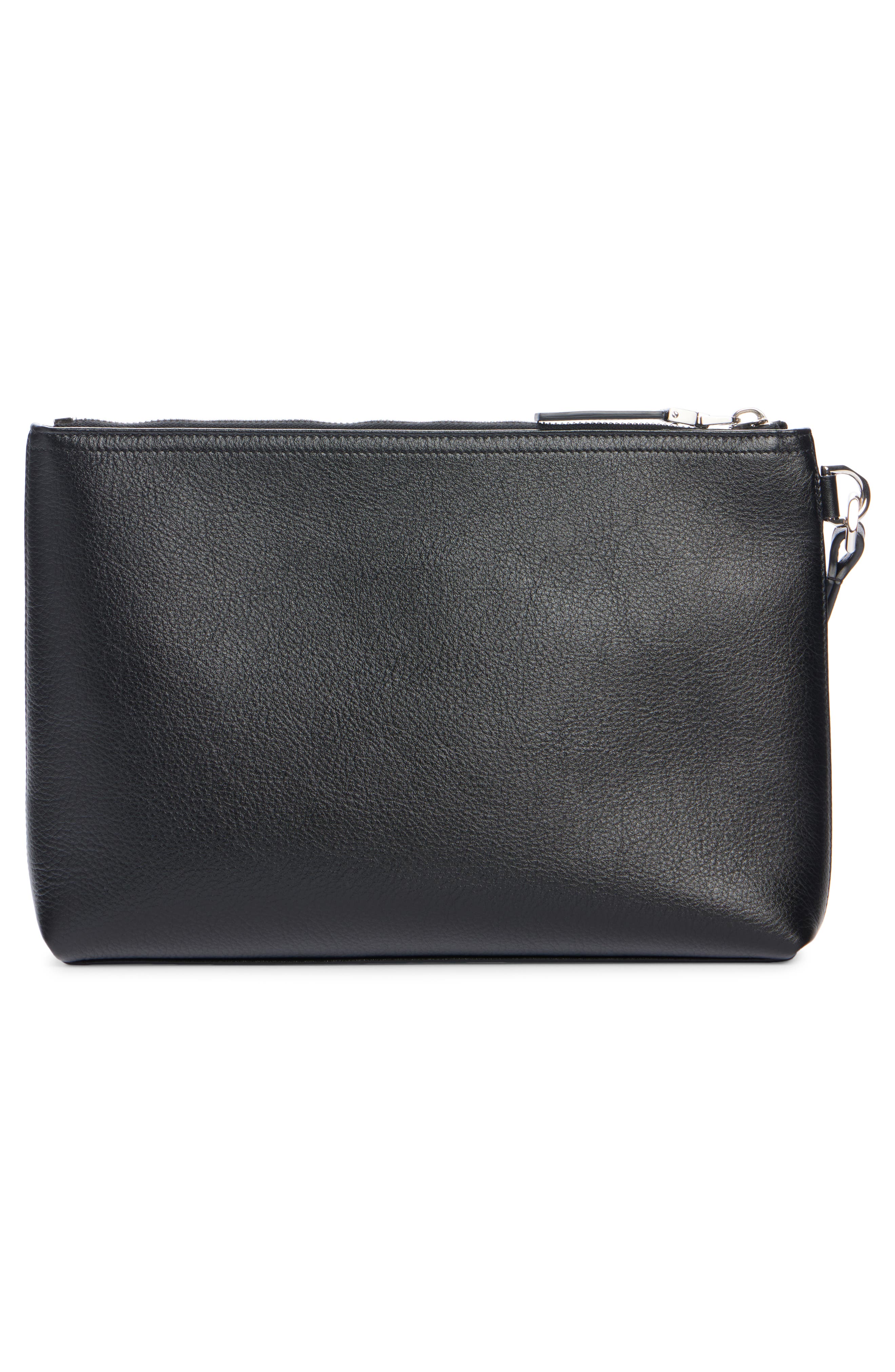 Givenchy Voyou Leather Zip Pouch, Alternate, color, 