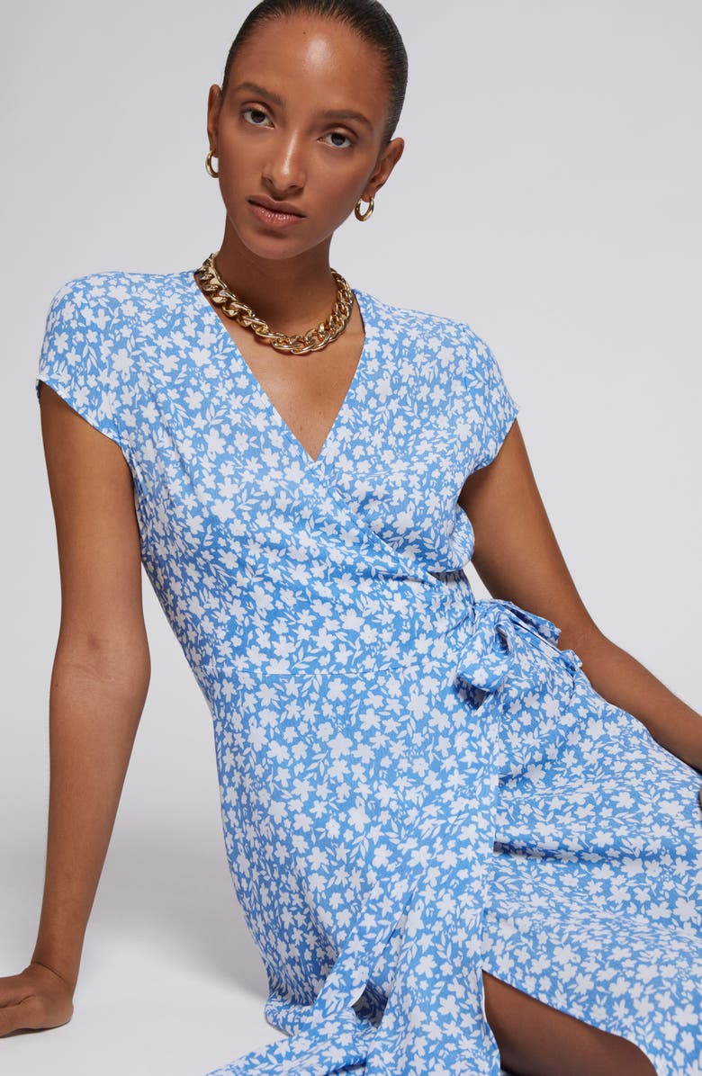 & Other Stories Floral Print Midi Wrap Dress, Alternate, color, 