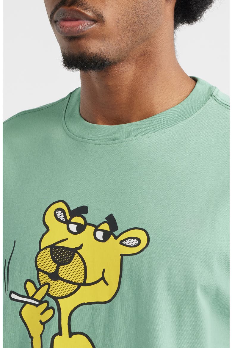 Yellow Panther Graphic T-Shirt, Alternate, color, GREEN