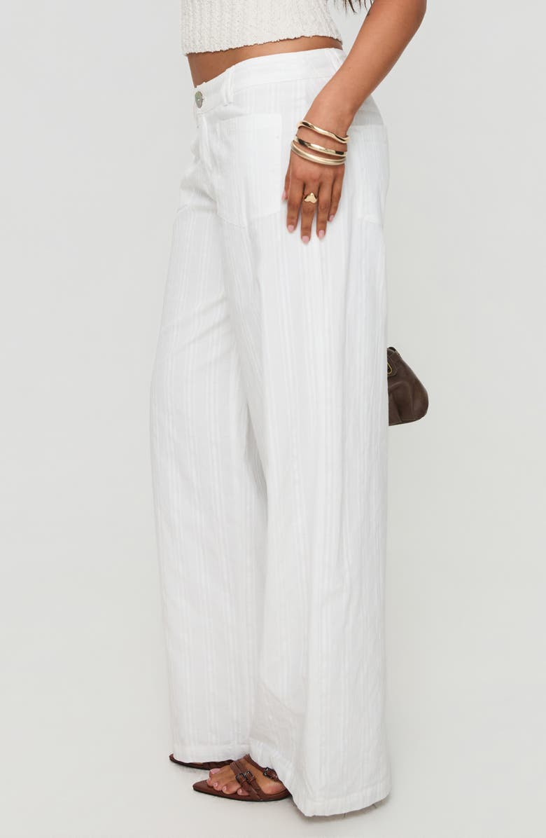 Princess Polly Vendi Low Rise Wide Leg Pants, Alternate, color, White