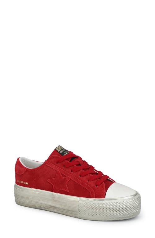 Vintage Havana Amaze Platform Metallic Sneaker In Red