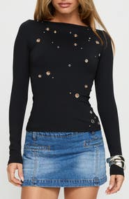 Princess Polly Ryka Eyelet Top