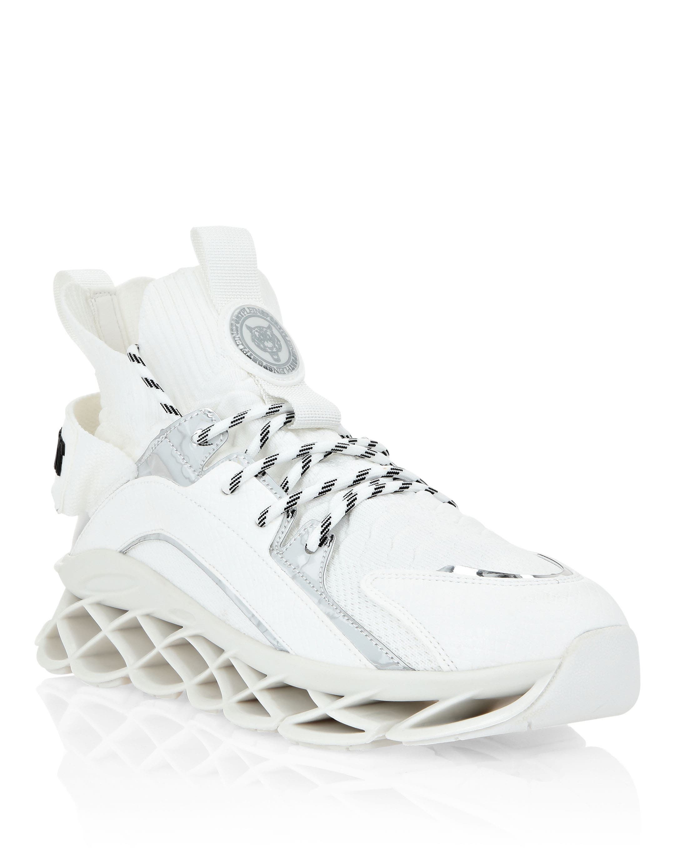 Hi-Top Runner Tiger Unisex, Alternate, color, white