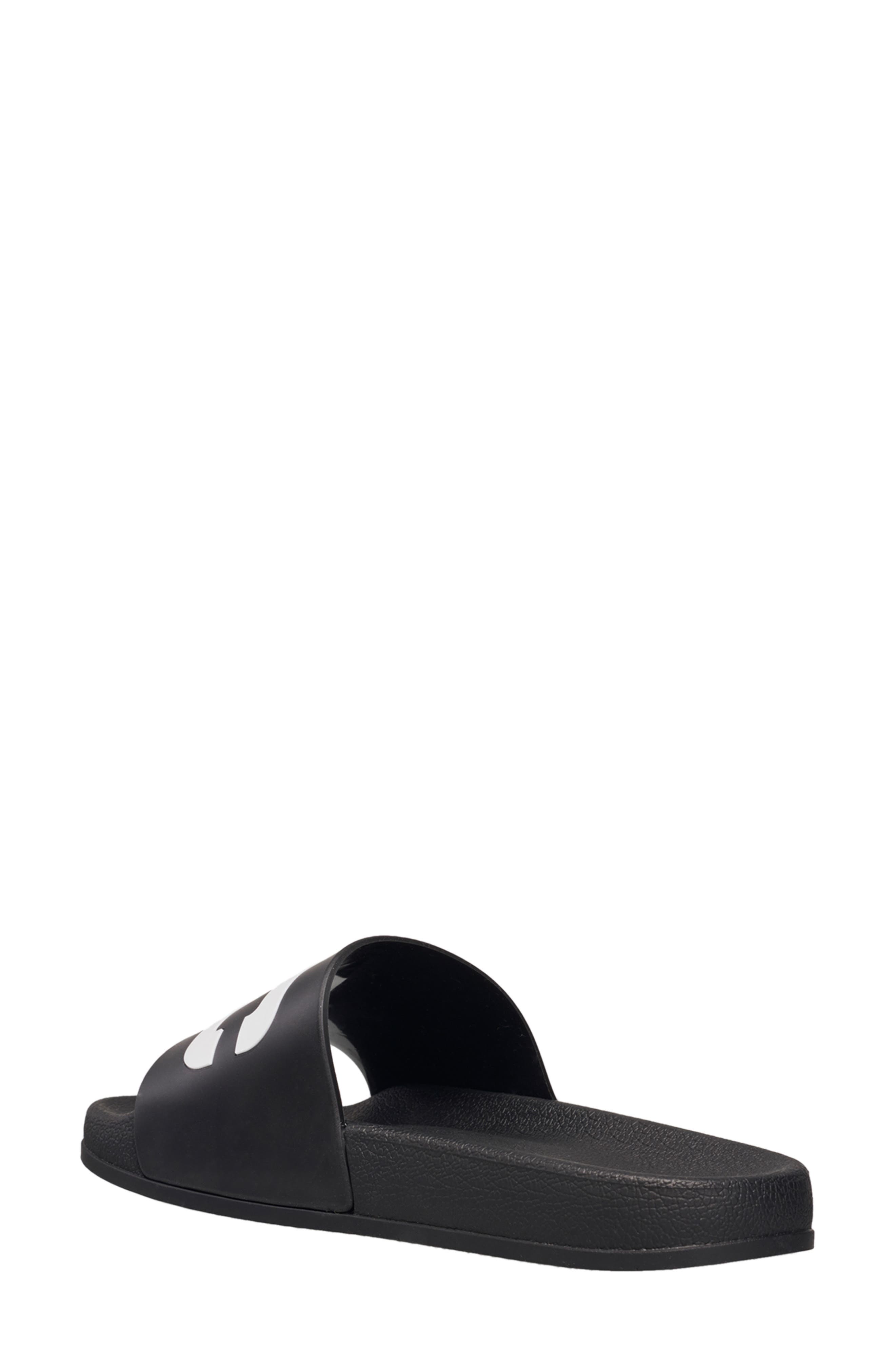 Slide Sandal, Alternate, color, BLACK/ WHITE