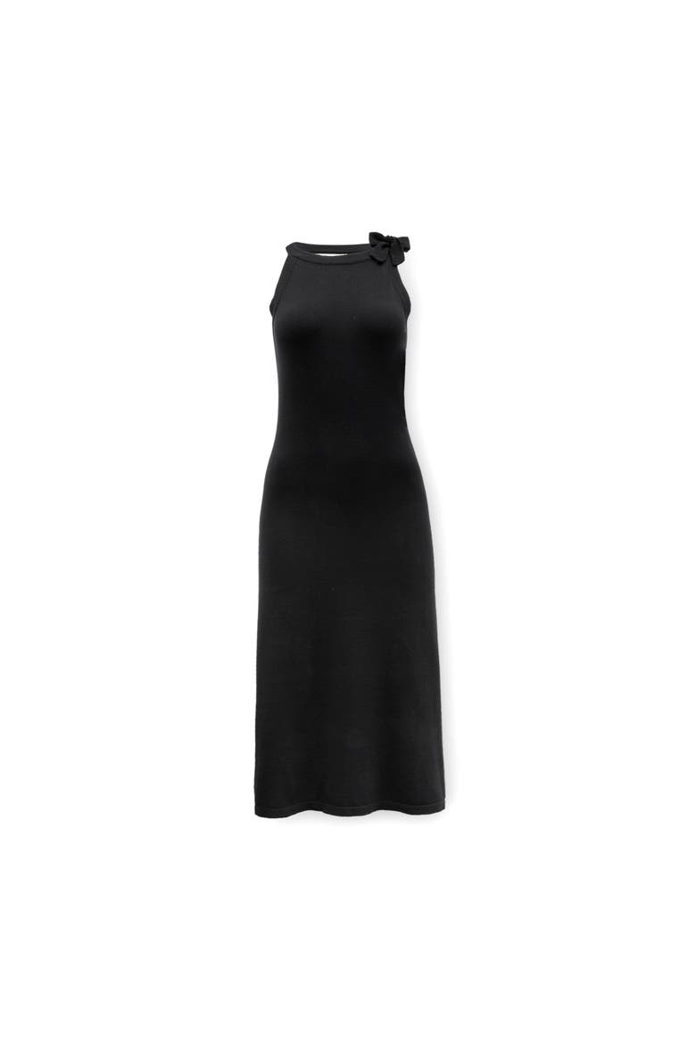 Womens' Halter Tie Sweater Dress, Alternate, color, Black