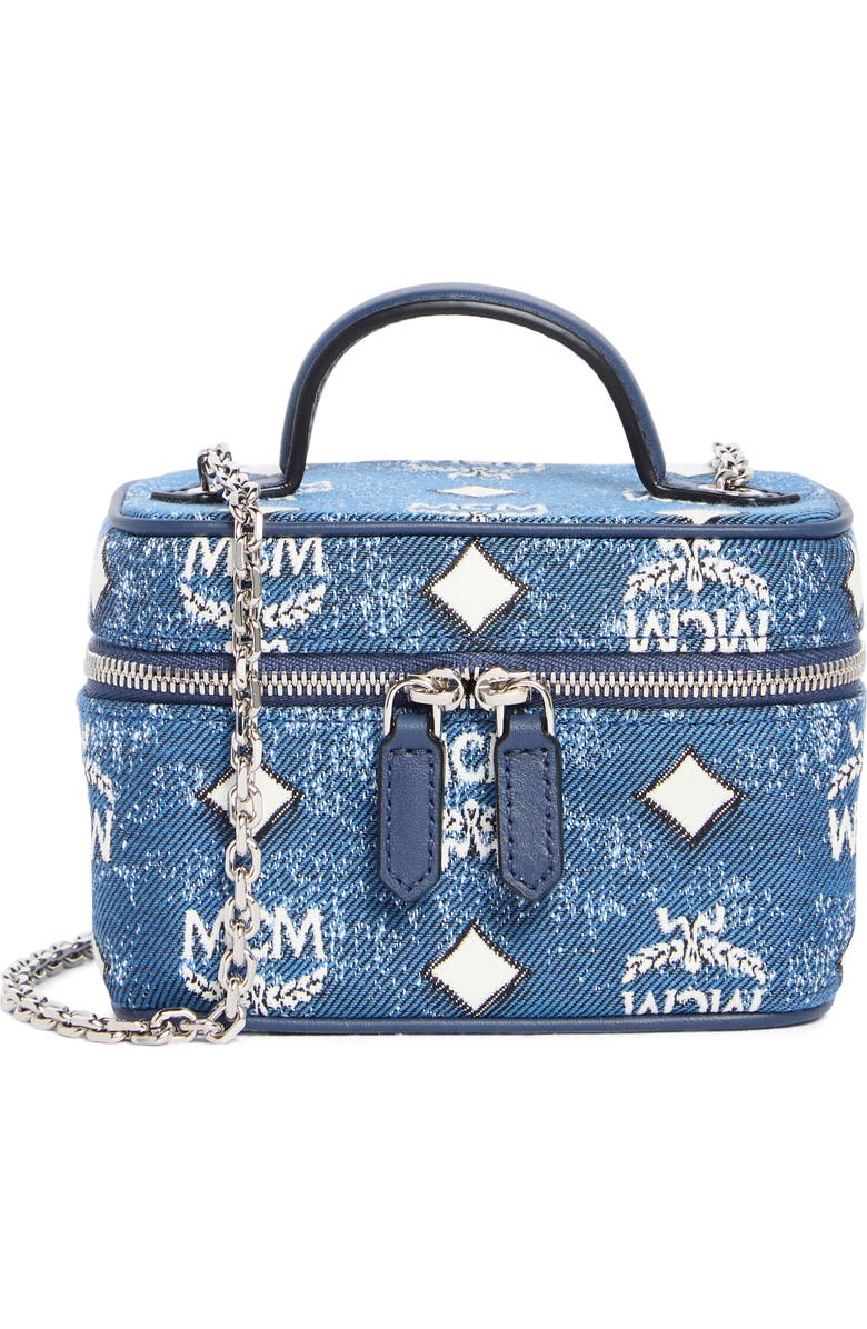 MCM Aren Crossbody Bag, Main, color, Denim Blue