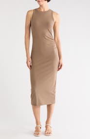 Vince Side Drape Tank Dress
