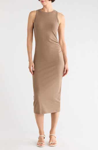 Vince Side Drape Tank Dress