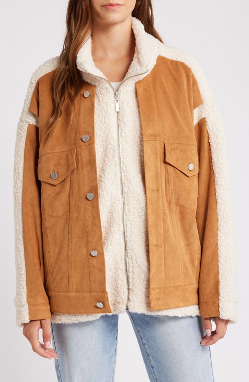 Shop Blanknyc Faux Suede & Faux Shearling Trucker Jacket In Catch Me Outside