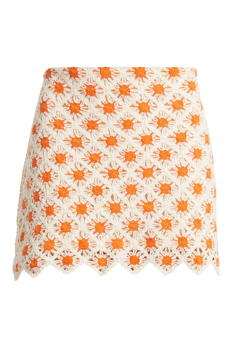 Cameron Crochet Miniskirt, Alternate, color, ORANGE