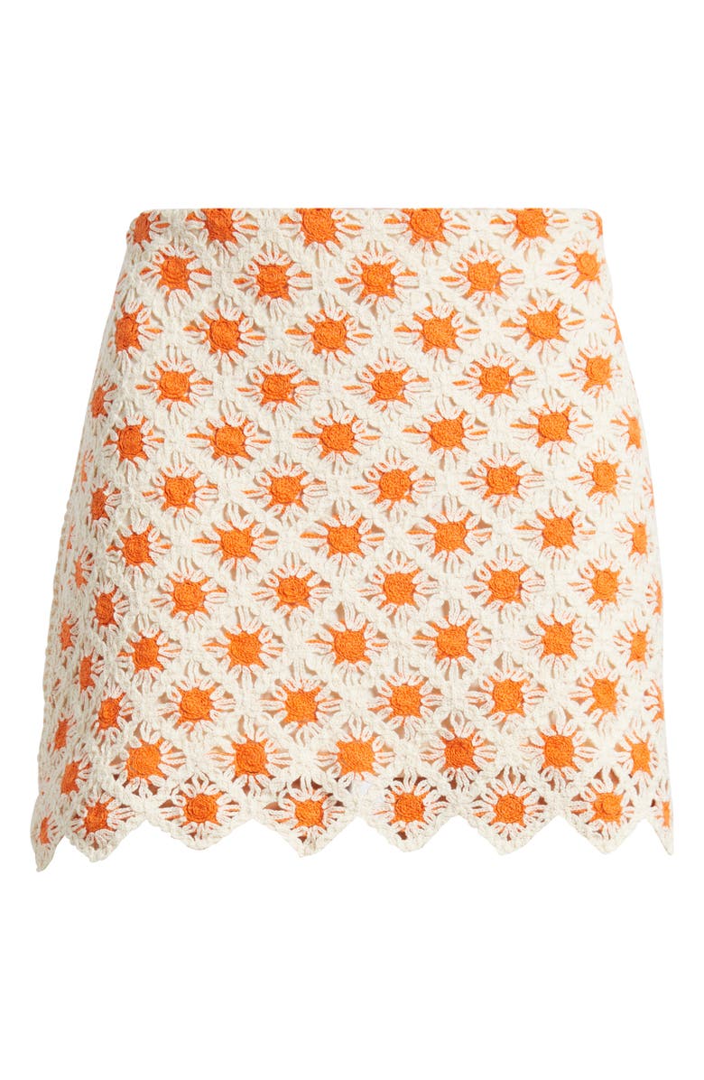 MANGO Cameron Crochet Miniskirt, Alternate, color, Orange