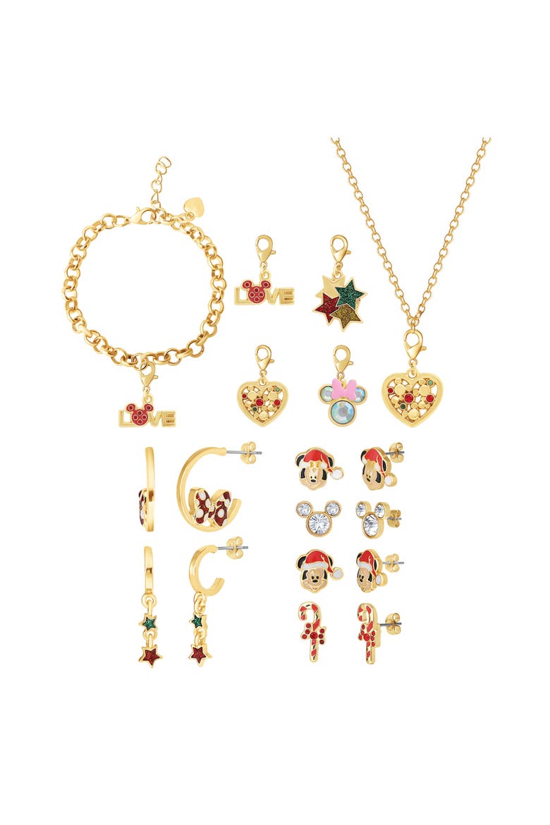 Mickey & Minnie Advent Calendar 12-Piece Jewelry Set, Alternate, color, Multicolor